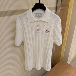 Casablanca Men New Season Knit Polo Shirt Small Size